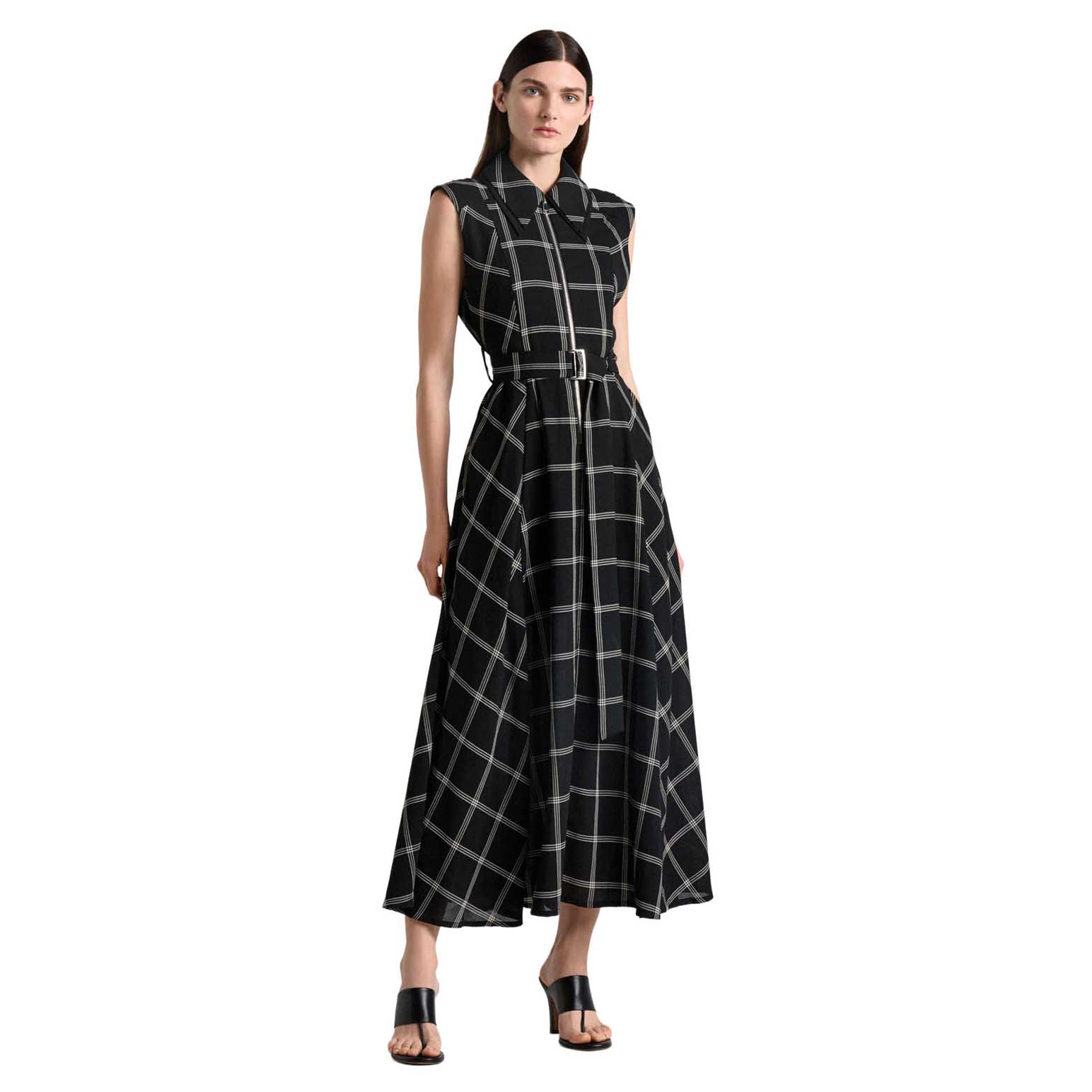 Cue Recycled Check Midi Dress
